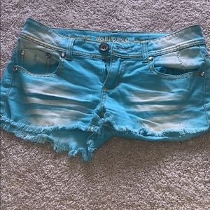Light blue jean shorts